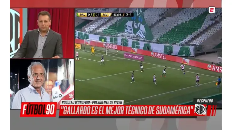 D'Onofrio sacó a la luz el mensaje que le mandó a Gallardo después del partido con Palmeiras