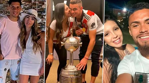 Las parejas de Paulo Díaz, Borré y Enzo Pérez felicitaron a River por su entrega