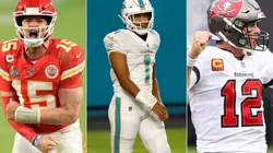Patrick Mahomes, Tua Tagovailoa y Tom Brady