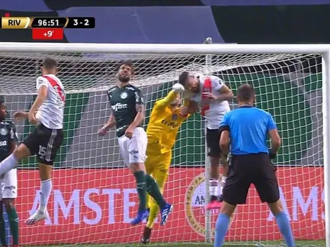 El penal que pidió todo River: el arquero de Palmeiras le pegó dos piñas en la cara a Paulo Díaz