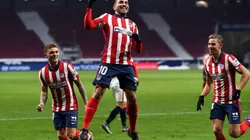 Ángel Correa celebrando su tanto.