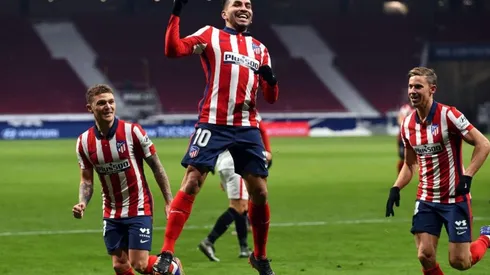 Ángel Correa celebrando su tanto.