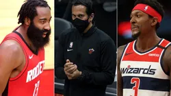 James Harden, Erik Spoelstra y Bradley Beal