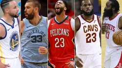 Stephen Curry, Marc Gasol, Anthony Davis, LeBron James y James Harden