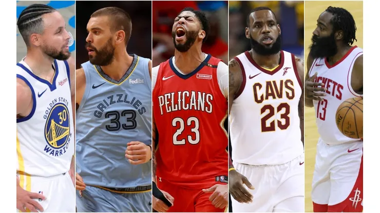 Stephen Curry, Marc Gasol, Anthony Davis, LeBron James y James Harden