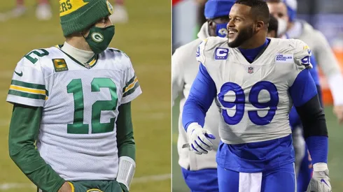 Aaron Rodgers y Aaron Donald