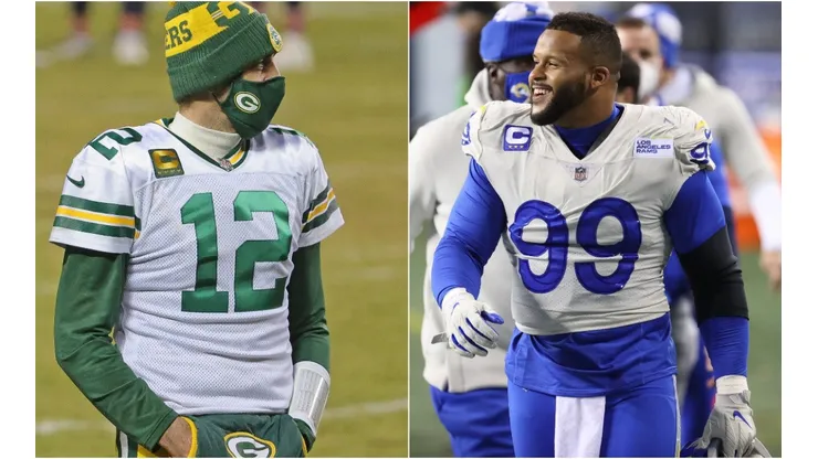 Aaron Rodgers y Aaron Donald