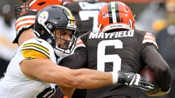 Baker Mayfield jugando contra los Steelers