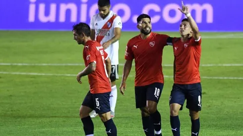 El festejo de los jugadores de Independiente.