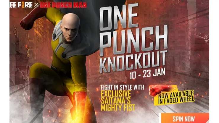Comienza la colaboración de Free Fire x One Punch Man