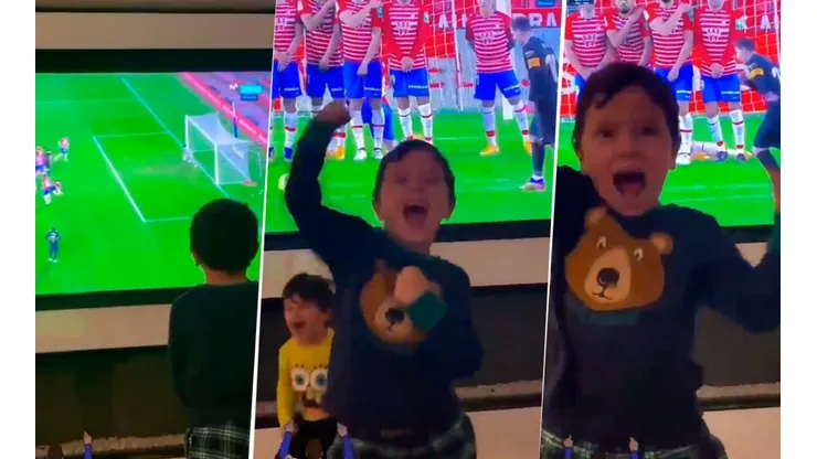 Morimos de amor: así festejaron los hijos de Messi el golazo de tiro libre