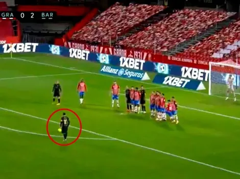 Nos engañó a todos: el gol de tiro libre de Messi con Barcelona