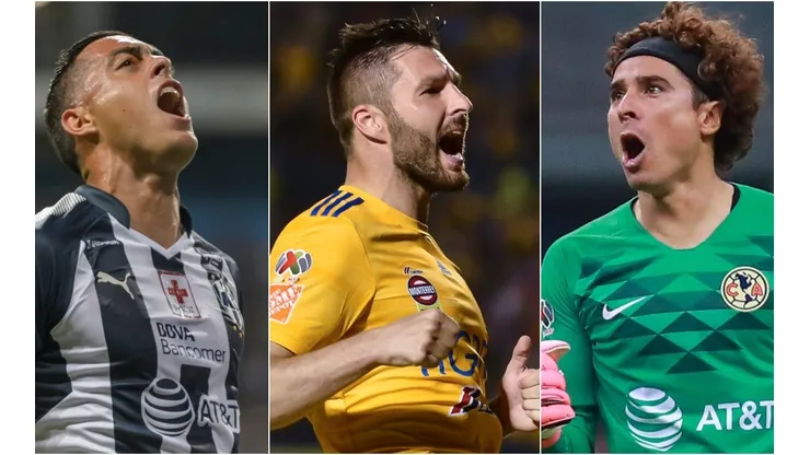 Rogelio Funes Mori, André-Pierre Gignac y Guillermo Ochoa