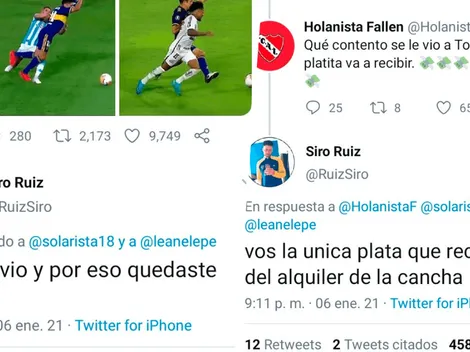 Héroe de Boca: con dos tuits, humilló a unos hinchas de Racing e Independiente
