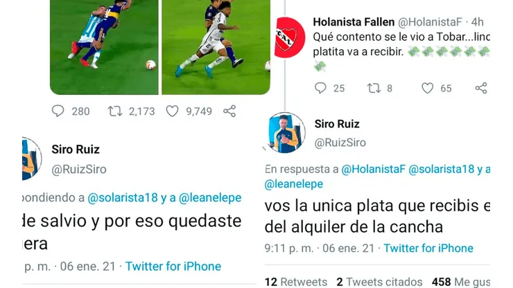 Héroe de Boca: con dos tuits, humilló a unos hinchas de Racing e Independiente