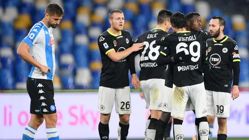 Muy mal partido del Napoli frente al Spezia.