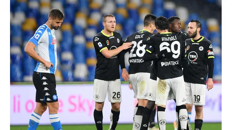 Muy mal partido del Napoli frente al Spezia.