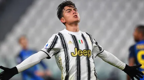 Paulo Dybala festejando su primer gol del 2021.