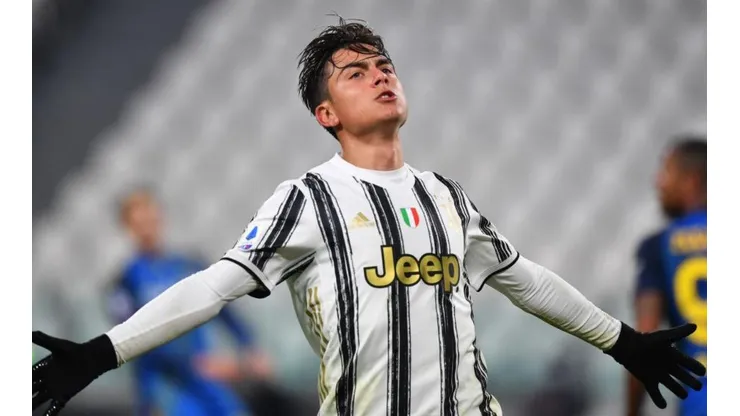 Paulo Dybala festejando su primer gol del 2021.