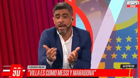 Sáquenlo del aire: Bulos dijo que "River no pateó al arco" y que "Villa es como Messi y Maradona"