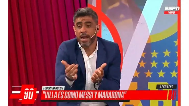 Sáquenlo del aire: Bulos dijo que "River no pateó al arco" y que "Villa es como Messi y Maradona"
