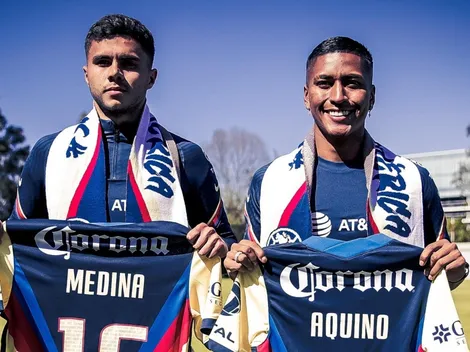 Aquino y Medina posaron con las playeras de América: revelados sus dorsales