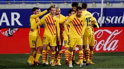 El festejo en el tanto de De Jong.