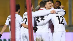 El festejo de los jugadores de Milan.