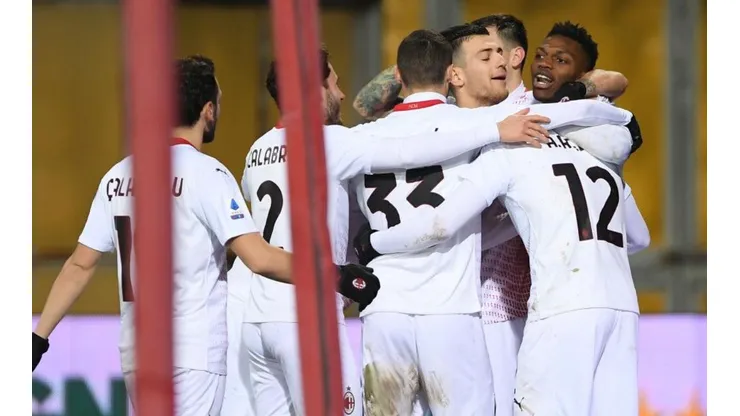 El festejo de los jugadores de Milan.