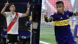Rafael Santos Borré y Sebastián Villa, protagonistas en el primer Superclásico argentino de 2021.