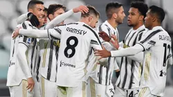 Así celebraron los jugadores de Juventus el primer tanto.