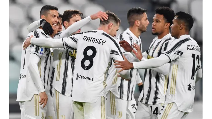 Así celebraron los jugadores de Juventus el primer tanto.