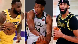 LeBron James, Giannis Antetokounmpo y Anthony Davis