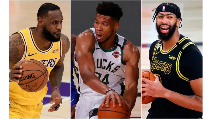 LeBron James, Giannis Antetokounmpo y Anthony Davis