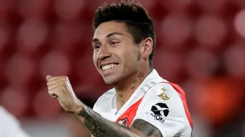 Gonzalo Montiel festejando un gol en River.