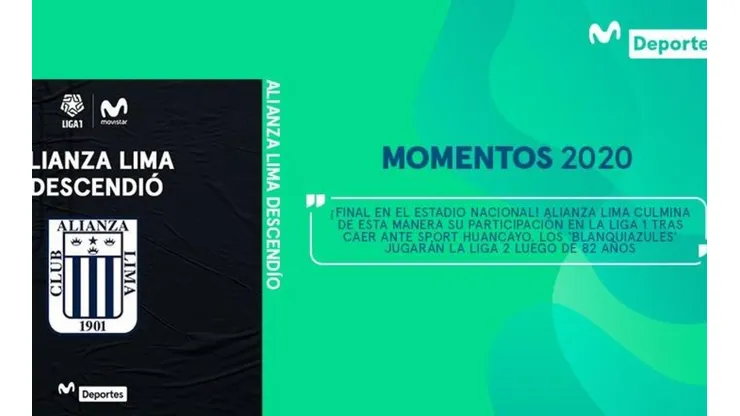 Alianza Lima descendió el último 28 de noviembre.