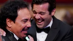 Santiago Solari con Hugo Sánchez en la ceremonia de los premios 'The Best", en 2019.
