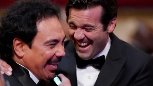 Santiago Solari con Hugo Sánchez en la ceremonia de los premios 'The Best", en 2019.
