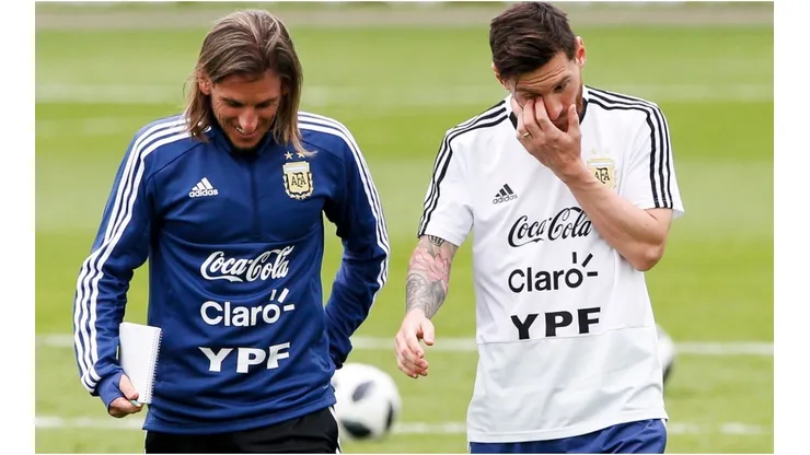 Lionel Messi y Sebastián Beccacece