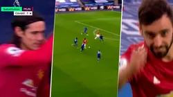 Entró Cavani a los 75' y a los 78' le hizo hacer un gol a Bruno Fernandes