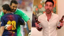 La reacción de Buffon cuando le mandaron dos cervezas por los goles que Messi le marcó