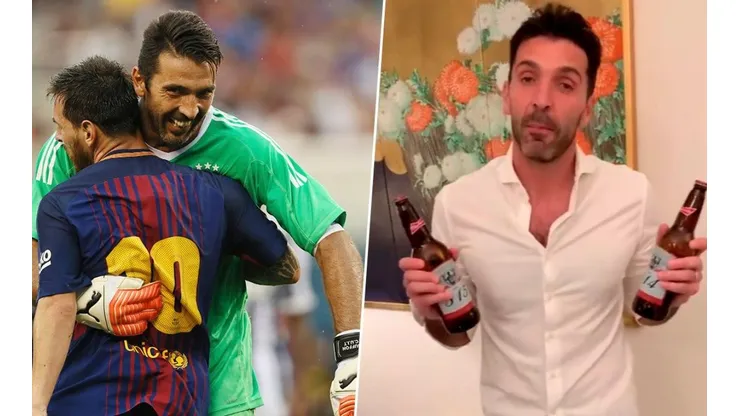 La reacción de Buffon cuando le mandaron dos cervezas por los goles que Messi le marcó