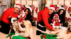 Los perros de Raúl Jiménez arruinaron la foto familiar navideña