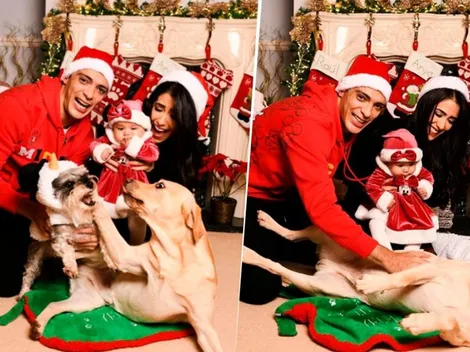 Los perros de Raúl Jiménez arruinaron la foto familiar navideña