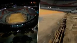 Video: Papá Noel pasó por el Monumental para ver cómo está quedando la cancha de River