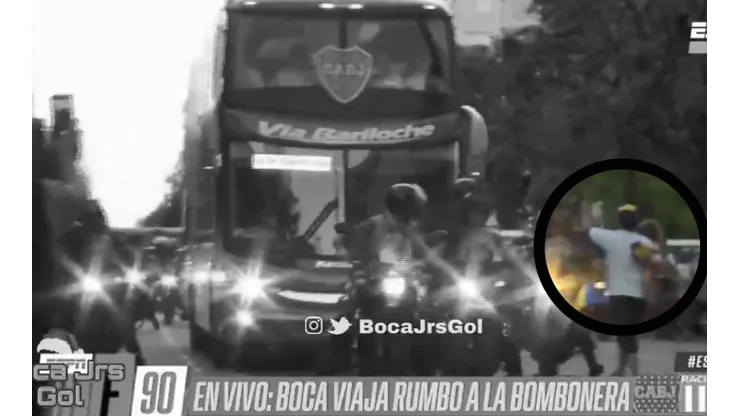 Una locura: paró el micro de Boca en plena avenida con su hija en brazos