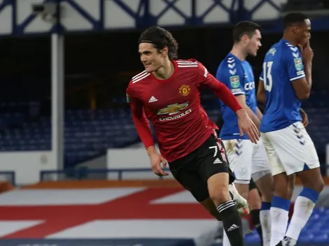 Pesadilla charrúa: Cavani y el United eliminaron al Everton de la Carabao Cup