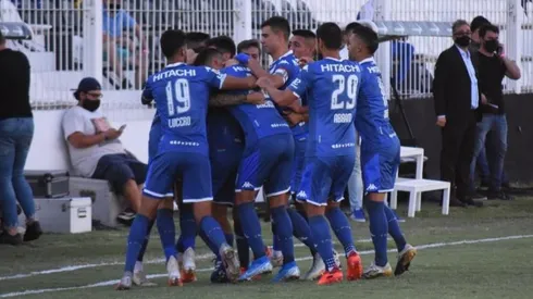 El festejo de los jugadores de Vélez.