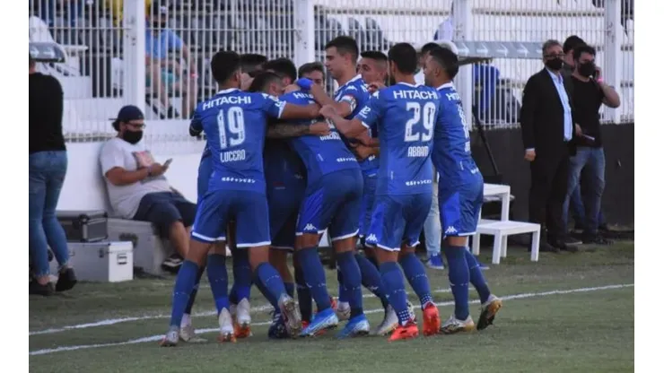 El festejo de los jugadores de Vélez.