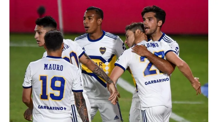 El festejo de los jugadores de Boca.